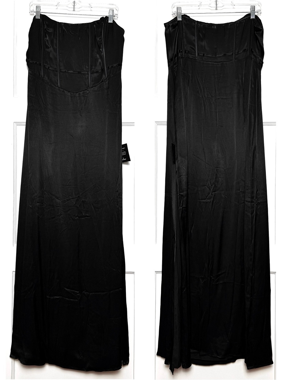 LULUS Satin Strapless Bustier Sweetheart Neck Whimsigoth Princesscore‎ Gown XL - Picture 3 of 6